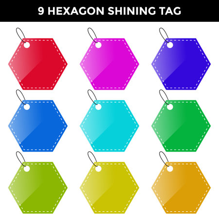 price tag flower shinning geometric shapeのイラスト素材