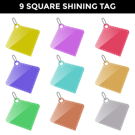 price tag flower shinning geometric shapeのイラスト素材