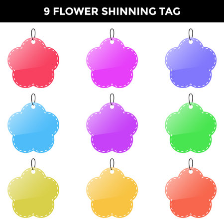 price tag flower shinning geometric shapeのイラスト素材