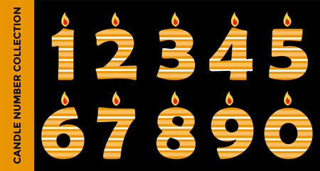 number candle birthday collectionのイラスト素材