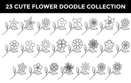 flag banner hand drawn collectionのイラスト素材