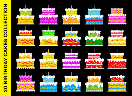 number candle birthday collectionのイラスト素材