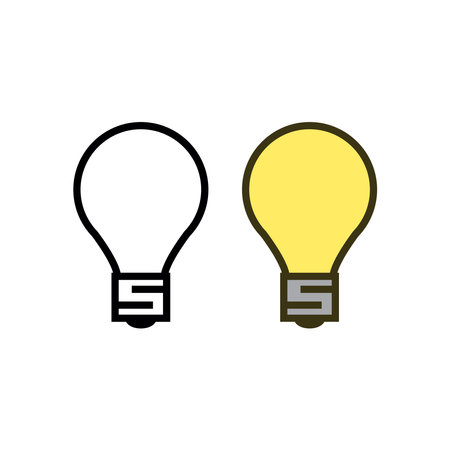 lightbulb logo icon illustration colorful and outlineのイラスト素材