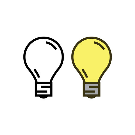 lightbulb logo icon illustration colorful and outlineのイラスト素材