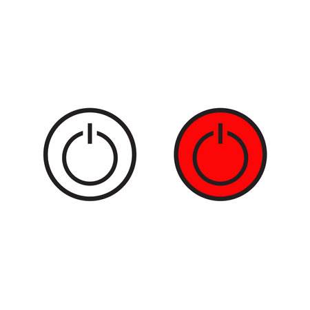 power button logo icon illustration colorful and outlineのイラスト素材