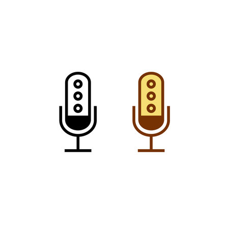 microphone logo icon illustration colorful and outlineのイラスト素材