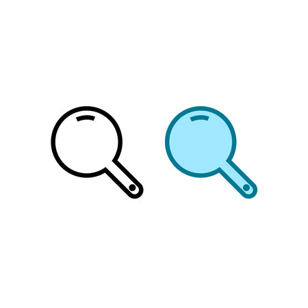 magnifying glass logo icon illustration colorful and outlineのイラスト素材