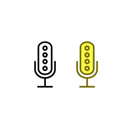 microphone logo icon illustration colorful and outlineのイラスト素材