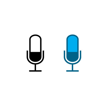 microphone logo icon illustration colorful and outlineのイラスト素材