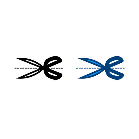 scissor logo icon illustration colorful and outlineのイラスト素材