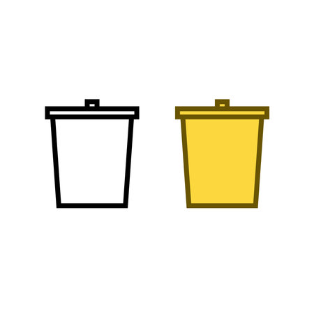 trash can logo icon illustration colorful and outlineのイラスト素材