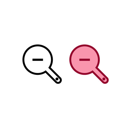 zoom out magnifying glass logo icon illustration colorful and outlineのイラスト素材