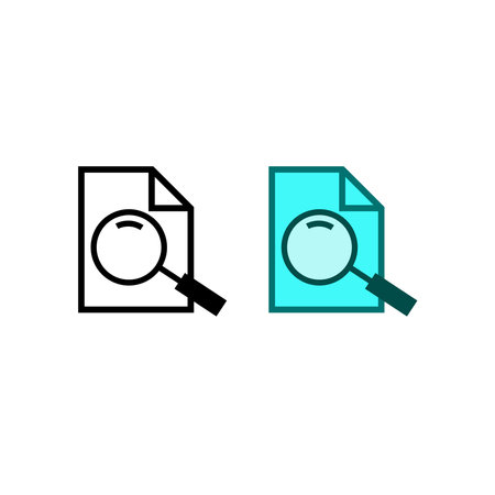 magnifying glass logo icon illustration colorful and outlineのイラスト素材
