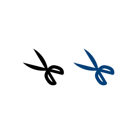 scissor logo icon illustration colorful and outlineのイラスト素材