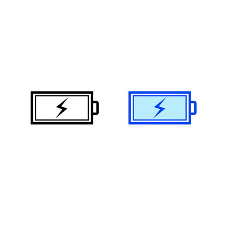 battery logo icon illustration colorful and outlineのイラスト素材