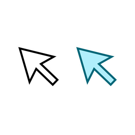 arrow cursor logo icon illustration colorful and outlineのイラスト素材