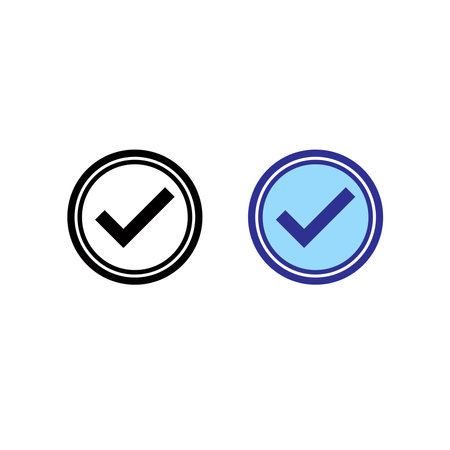 correct sign logo icon illustration colorful and outlineのイラスト素材