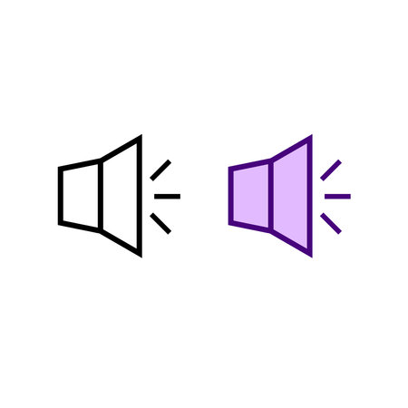 loudspeaker logo icon illustration colorful and outlineのイラスト素材