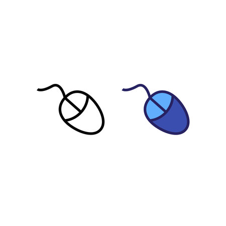mouse logo icon illustration colorful and outlineのイラスト素材