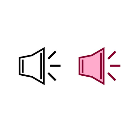 loudspeaker logo icon illustration colorful and outlineのイラスト素材