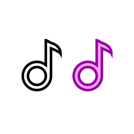 melody key logo icon illustration colorful and outlineのイラスト素材