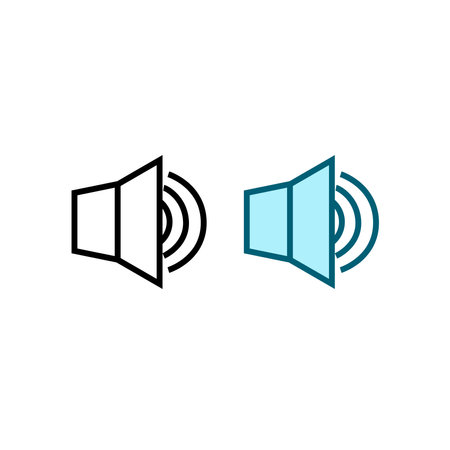 loudspeaker logo icon illustration colorful and outlineのイラスト素材