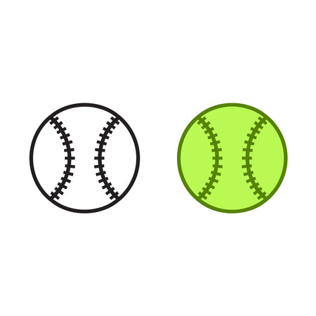 baseball logo icon illustration colorful and outlineのイラスト素材