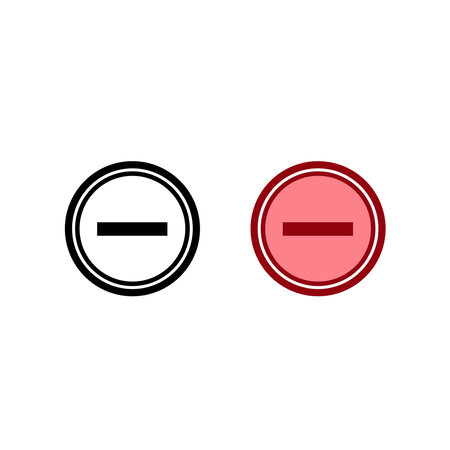negative sign logo icon illustration colorful and outlineのイラスト素材