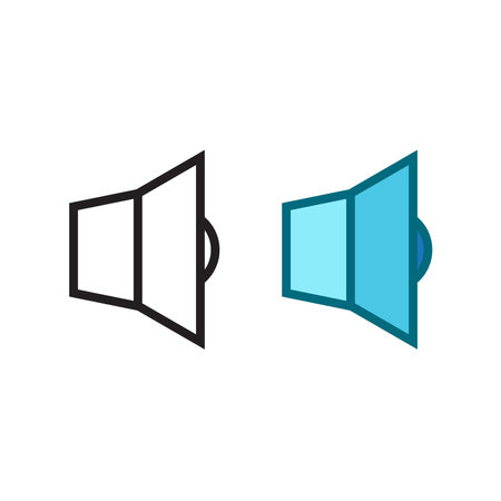 loudspeaker logo icon illustration colorful and outlineのイラスト素材