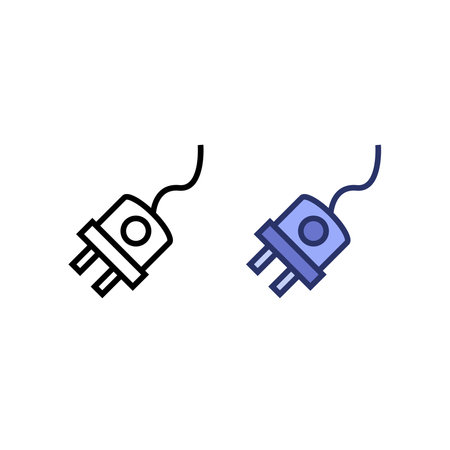 electric plug logo icon illustration colorful and outlineのイラスト素材