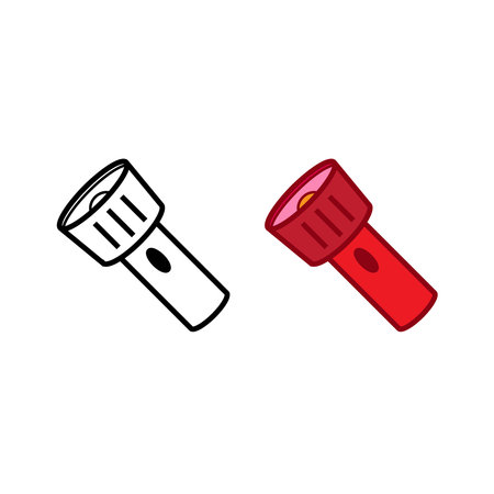 flashlight logo icon illustration colorful and outlineのイラスト素材