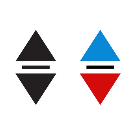 up and down arrow logo icon illustration colorful and outlineのイラスト素材