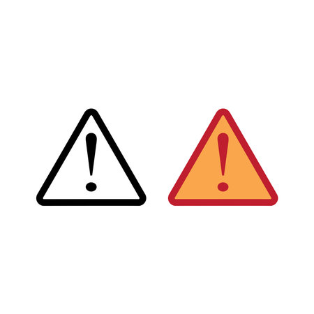 warning caution logo icon illustration colorful and outlineのイラスト素材