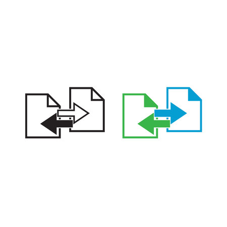 file data transfer logo icon illustration colorful and outlineのイラスト素材
