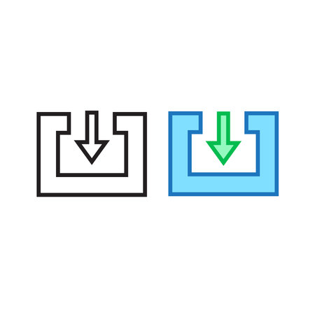 download logo icon illustration colorful and outlineのイラスト素材