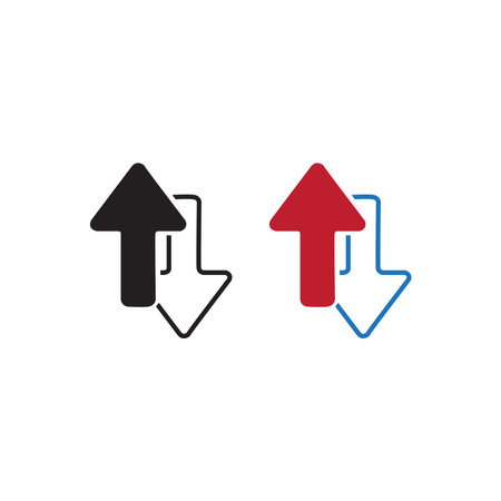 arrow transfer data illustration colorful and outlineのイラスト素材