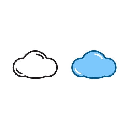 cloud logo icon illustration colorful and outlineのイラスト素材