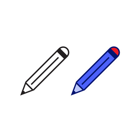 pencil logo icon illustration colorful and outlineのイラスト素材