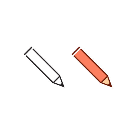pencil logo icon illustration colorful and outlineのイラスト素材
