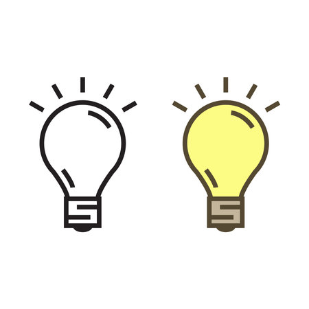 lightbulb logo icon illustration colorful and outlineのイラスト素材