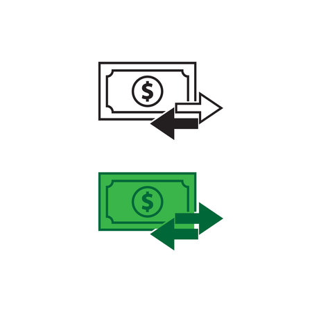 money dollar logo icon illustration colorful and outlineのイラスト素材