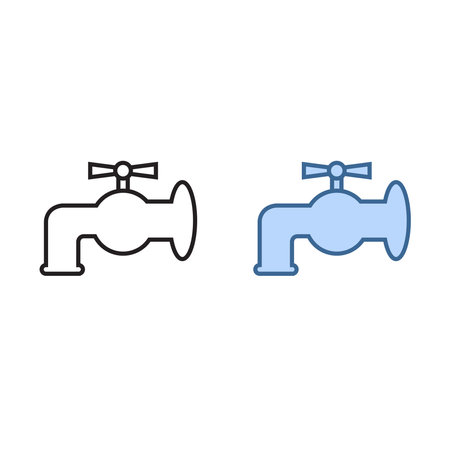 water faucet logo icon illustration colorful and outlineのイラスト素材
