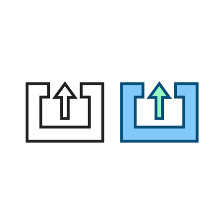 upload logo icon illustration colorful and outlineのイラスト素材