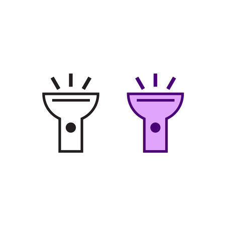 flashlight logo icon illustration colorful and outlineのイラスト素材