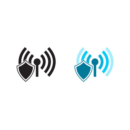 signal guard logo icon illustration colorful and outlineのイラスト素材