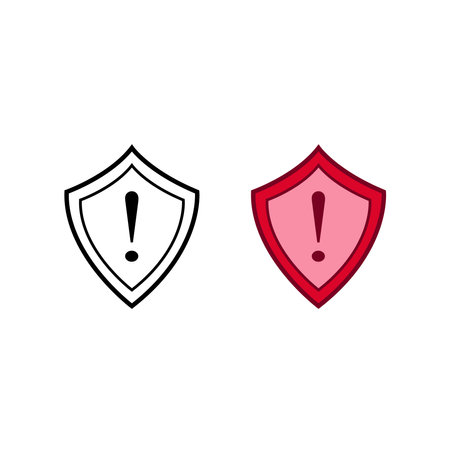 caution guard logo icon illustration colorful and outlineのイラスト素材