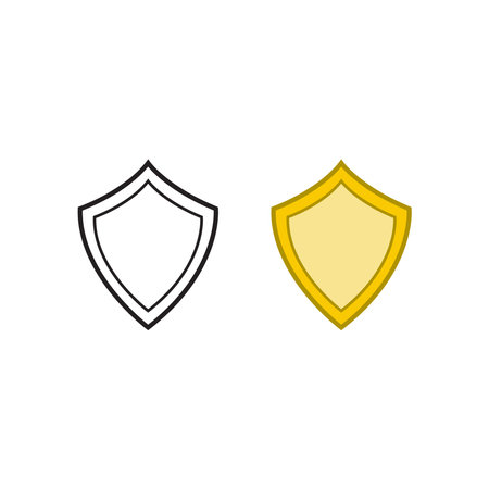 shield logo icon illustration colorful and outlineのイラスト素材
