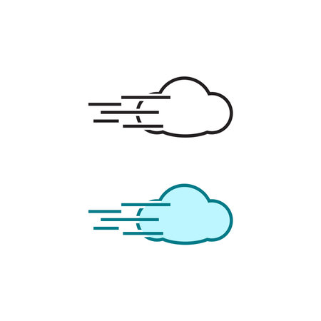 fast cloud logo icon illustration colorful and outlineのイラスト素材