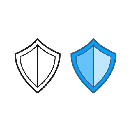 shield logo icon illustration colorful and outlineのイラスト素材