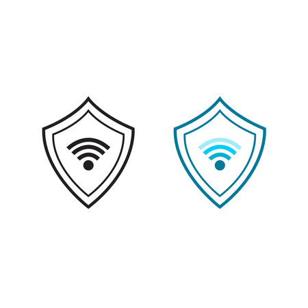 signal guard logo icon illustration colorful and outlineのイラスト素材